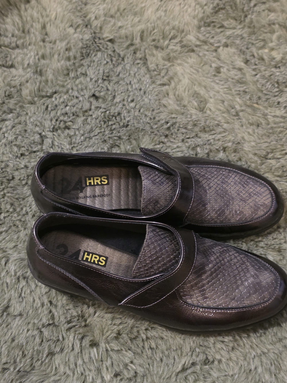 Women’s Woven Leather Slip-On Loafers in Dark Brown